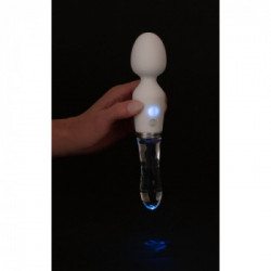 Liaison Wand LED - Massaggiatore LED in Vetro, 10 MOD di Vibrazione, Ricaricabile