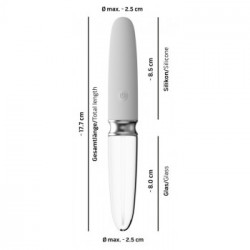 Liaison Straight LED - Vibratore Led in Vetro, 10 MOD di Vibrazione, Ricaricabile