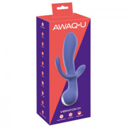 AwaqU V01 - Vibratore Rabbit con Stimolazione del Clitoride e dell' Ano, 10 MOD, Impermeabile, Ricaricabile