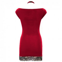 Cottelli Costumes Velvet - Miniabito, Velluto Rosso, Aderente, Pizzo Nero, Taglia M