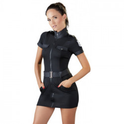 Cottelli Costumes Police - Vestito da Poliziotta, Aderente, Scollato, Nero, Taglia S