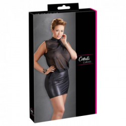 Cottelli Curves Transparent - Miniabito, Sensuale, Nero, Taglia 4XL