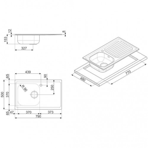 Smeg LYP791D - Lavello da Cucina, 1 Vasca,...