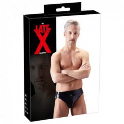 Late X Men's Latex Jockstrap - Slip, Lattice, Festish, Nero, Taglia L