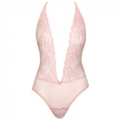 Kissable Extra B - Body Rosa Extra Scollato con Pizzo, Taglia L-XL