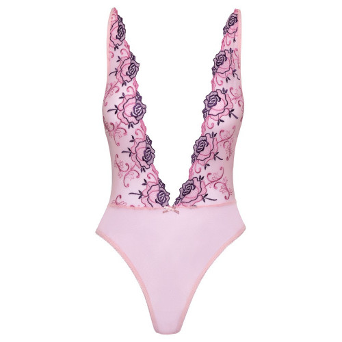 Kissable Floreal BY - Body Rosa con Ricami...