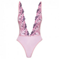 Kissable Floreal BY - Body Rosa con Ricami Floreali, Taglia L-XL