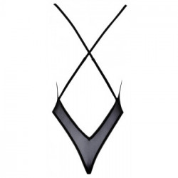 Kissable Floreal - Body Scollato con ricami Floreali, Nero, Taglia L-XL