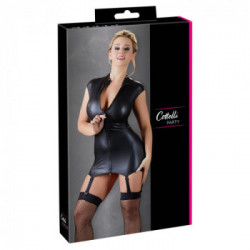 Cottelli Party Dress Suspender - Miniabito, Reggicalze, Zip, Nero, Taglia S