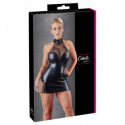 Cottelli Party Dress with Lace - Miniabito, Pizzo, Colletto Rialzato, Nero, Taglia XL