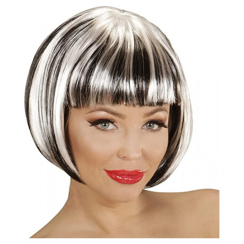 PARRUCCA FASHION STREAKS NERO-BIANCO in sacchetto