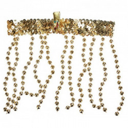 COPRICAPO DA EGIZIANA CON PERLINE in paillettes