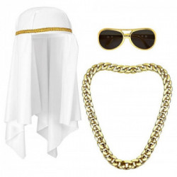 SCEICCO ARABO (copricapo, collana, occhiali)