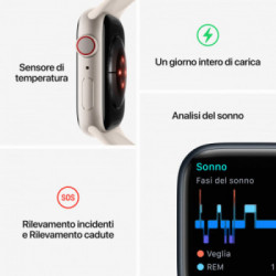 Apple Watch Series 8 GPS + Cellular 41mm Cassa in Alluminio color Galassia con Cinturino Sport Band Galassia - Regular