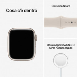 Apple Watch Series 8 GPS + Cellular 41mm Cassa in Alluminio color Galassia con Cinturino Sport Band Galassia - Regular