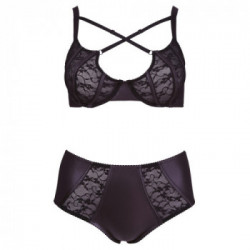 Cottelli Curves Underwired Bra Set 85D/L - Completino, Intimo, Pizzo, Elegante, Nero, Taglia 85D/L