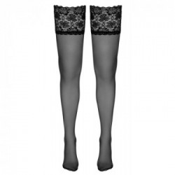 Cottelli Legwear Hold Up Stockings - Calze, Autoreggenti, Nere, Trasparenti, Pizzo, Taglia 3