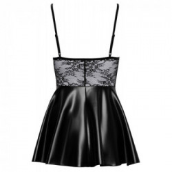 Noir Handmade Dress - Miniabito Nero, Top in Pizzo con Zip, Taglia M
