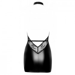 Noir Handmade Dress - Miniabito, Pizzo, Lucido, Nero, Taglia L