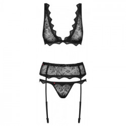 Obsessive Emperita - Completino, Intimo, Nero, Pizzo, Sensuale, Taglia L-XL