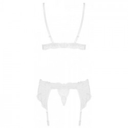 Obsessive Bra Set W - Completino, Intimo, Bianco, Pizzo, Taglia L-XL