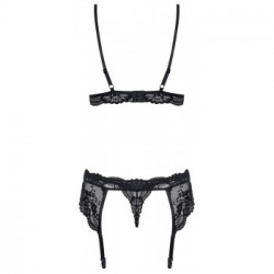 Obsessive Bra Set B - Completino, Intimo, Nero, Pizzo, Sensuale, Taglia L-XL