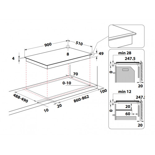 Whirlpool WT 1090 BA Nero Da incasso 90 cm...