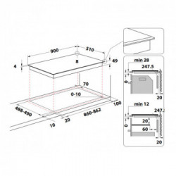 Whirlpool WT 1090 BA Nero Da incasso 90 cm Piano cottura a induzione 5 Fornello(i)