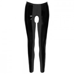 Black Level Crotchless Vinyl - Leggings, Lucidi, Neri, Taglia L