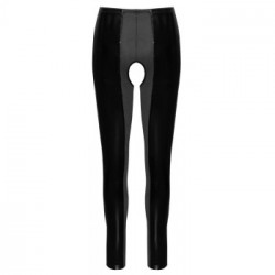 Black Level Crotchless Vinyl - Leggings, Lucidi, Neri, Taglia M