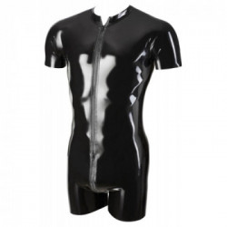 Svenjoyment Men's Latex Playsuit - Tuta, Lattice, Uomo, Nero, Taglia L