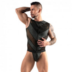 Svenjoyment Men's Jock Playsuit - Tuta, Uomo, Corta, Zip, Nera, Taglia M