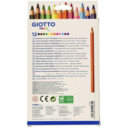 Giotto 220600 - Mega-Tri Astuccio, 12 Maxi...