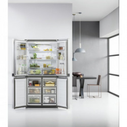 Whirlpool WQ9 B1L - Frigorifero Side-By-Side da Libera Installazione, 594 Litri, No Frost, Acciaio Inossidabile, Classe F (A+)