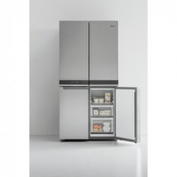 Whirlpool WQ9 B1L - Frigorifero Side-By-Side da Libera Installazione, 594 Litri, No Frost, Acciaio Inossidabile, Classe F (A+)