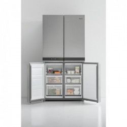 Whirlpool WQ9 B1L - Frigorifero Side-By-Side da Libera Installazione, 594 Litri, No Frost, Acciaio Inossidabile, Classe F (A+)