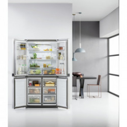 Whirlpool WQ9 B1L - Frigorifero Side-By-Side da Libera Installazione, 594 Litri, No Frost, Acciaio Inossidabile, Classe F (A+)
