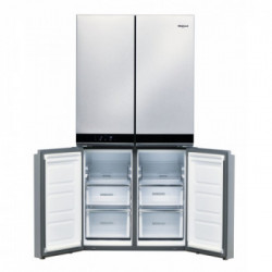 Whirlpool WQ9 B1L - Frigorifero Side-By-Side da Libera Installazione, 594 Litri, No Frost, Acciaio Inossidabile, Classe F (A+)