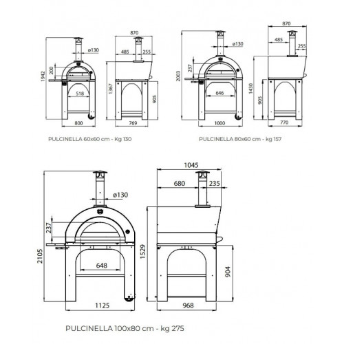Clementi Forno Pulcinella Legna 60X60 Antracite