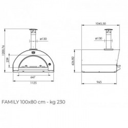 Clementi Forno Family Legna 100X80 Tetto Inox 304