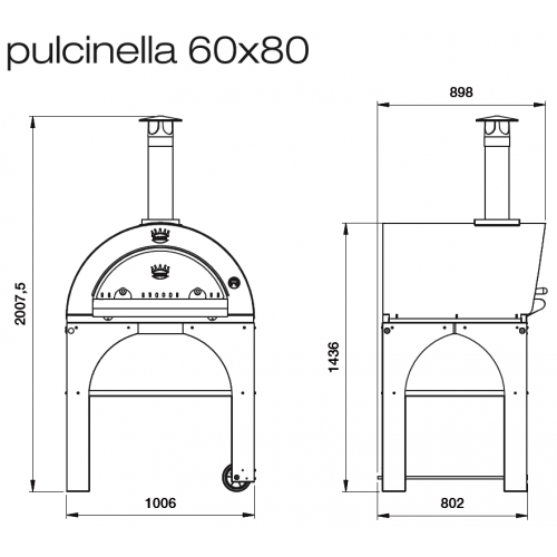 Clementi, Forno per Pizza, Pulcinella Gas 80X60...