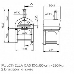 Clementi, Forno a Gas, Pulcinella Gas 100X80 Ramato PULCGAS100RAMAT