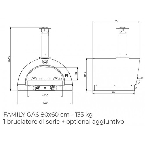 Clementi, Forno per Pizza, Family Gas 80X60...