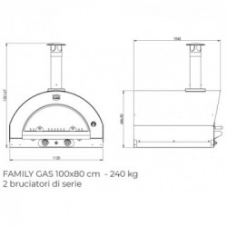 Clementi, Forno per Pizza, Family Gas 100X80 Antracite FAMGAS100ANTR