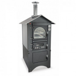 Clementi Forno a Legna Cottura Indiretta da Esterno Master Tetto E Pareti Inox 45X80