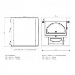 Clementi Forno a Legna Cottura Indiretta da Incasso Supermaster 70X80 Incasso 