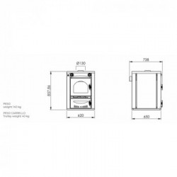 Clementi Forno a Legna Cottura Indiretta da Incasso Bijoux Smile Incasso 50X40 Antracite