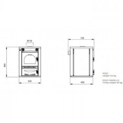 Clementi Forno a Legna Cottura Indiretta da Incasso Bijoux Smile Incasso 50X40 Ramato