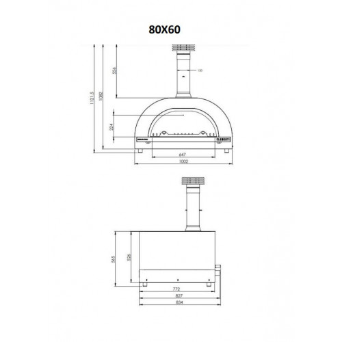Clementi - Gold Forno a Legna, 80x60, Antracite 