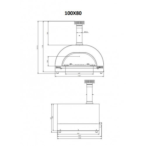 Clementi - Gold Forno a Legna, 100x80, Tetto Inox